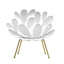 Fotel designerski z tworzywa i metalu Filicudi biały