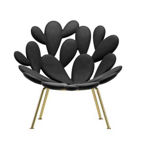 Fotel designerski z tworzywa i metalu Filicudi czarny