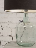 Lampa stołowa szklana z lnianym kloszem MURANO S