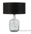Lampa stołowa szklana z czarnym kloszem MURANO L