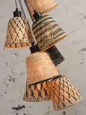 Lampa wisząca KALIMANTAN splot 7 kloszy bambusowych
