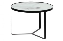 Stolik kawowy ze szkła metalu Fly czarny Ø55