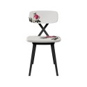 Krzesło X z poduszką w kwiatki
