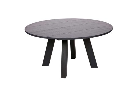 Stół okrągły z drewna RHONDA czarny Ø150 cm