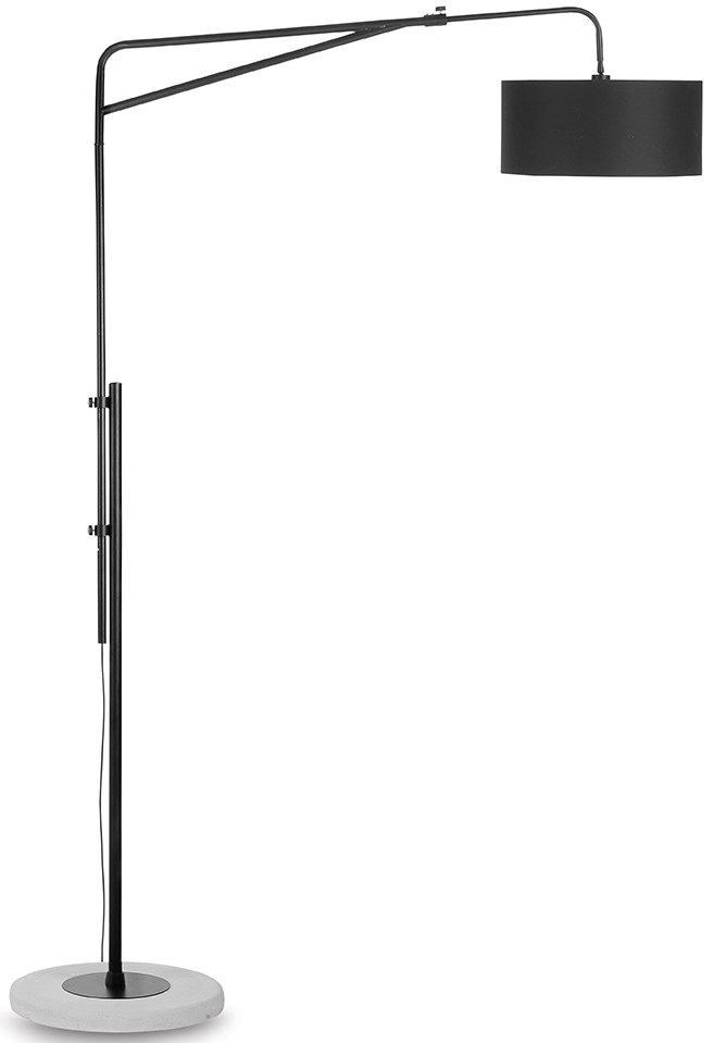 Lampa podłogowa loft z abażurem BRIGHTON czarna 47x23 cm