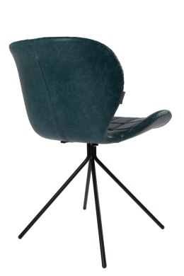 Krzesło skórzane w kolorze granatwym OMG