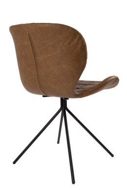 Krzesło skórzane w kolorze brązowym OMG