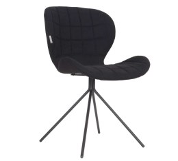 Krzesło tapicerowane w kolorze czarnym OMG