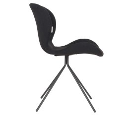 Krzesło tapicerowane w kolorze czarnym OMG