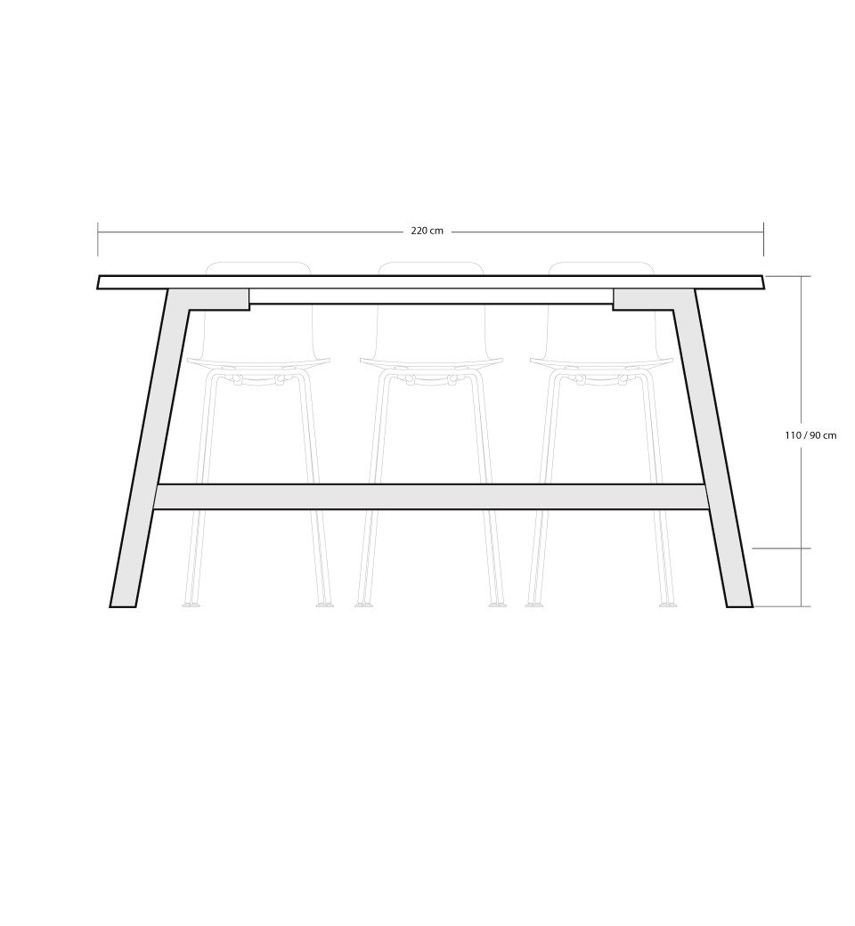 Stół prosty barowy CATWALKER (personalizacja)