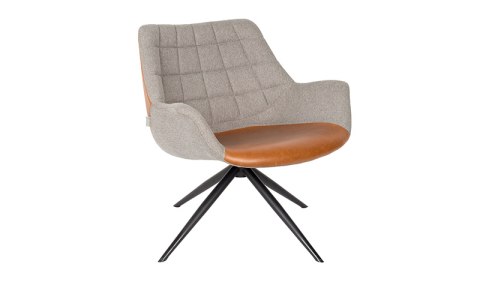 Fotel poliestrowy lounge beżowo - brązowy Doulton