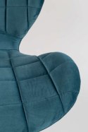 Krzesło tapicerowane niebieskim aksamitem OMG