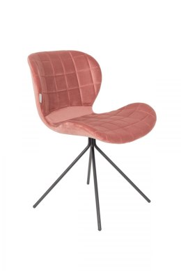 Krzesło tapicerowane różowym aksamitem OMG