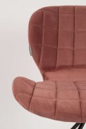 Krzesło tapicerowane różowym aksamitem OMG