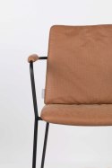 Fotel druciany z poduszką z ekoskóry FAB brązowy