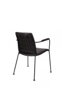 Krzesło druciane z poduszką z ekoskóry FAB czarny