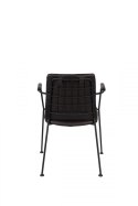 Krzesło druciane z poduszką z ekoskóry FAB czarny
