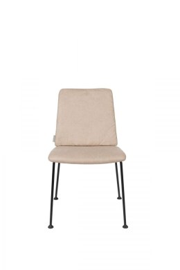 Krzesło metalowe druciane z poduszką z ekoskóry FAB beżowe