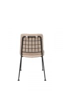 Krzesło metalowe druciane z poduszką z ekoskóry FAB beżowe