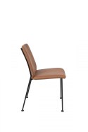 Krzesło druciane z poduszką z ekoskóry FAB brązowe