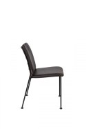 Krzesło druciane z poduszką z ekoskóry FAB czarne