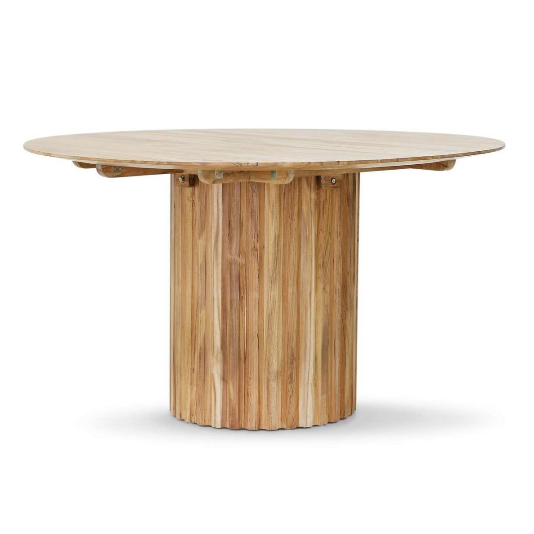 Okrągły stół z drewna tekowego Pillar 140 cm