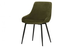 Krzesło tapicerowane do jadalni SELIN aksamit leśny zielony