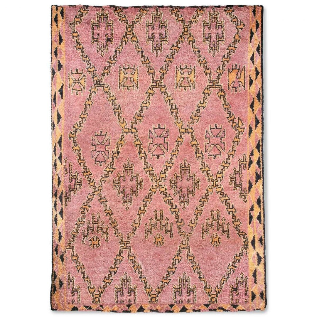 Ręcznie tkany wełniany dywan berberyjski kolor terra/pomarańczowy (250x350)