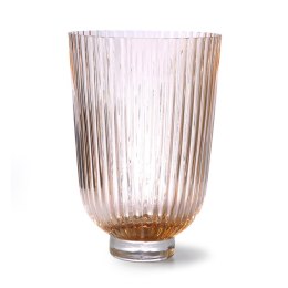 Wazon szklany prążkowany brzoskwiniowy