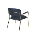 Fotel tapicerowany JULIETTE złoty / granatowy niebieski
