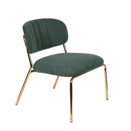 Fotel tapicerowany lounge JULIETTE złoty / ciemnozielony