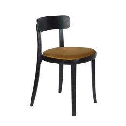 Krzesło do jadalni drewniane BRANDON czarny / ochra