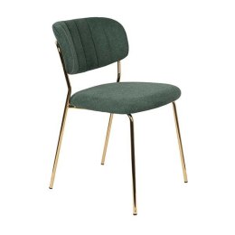 Krzesło tapicerowane JULIETTE złoty / ciemny zielony