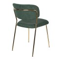 Krzesło tapicerowane JULIETTE złoty / ciemny zielony