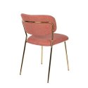 Krzesło tapicerowane JULIETTE złoty / łososiowy różowy