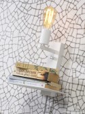 Lampa ścienna / kinkiet z półką Florence 25 cm biała