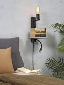 Lampa ścienna / kinkiet z półką Florence 38 cm czarna