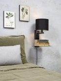 Lampa ścienna  / kinkiet z półką Florence 28 cm czarna