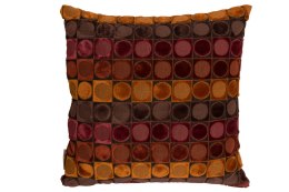 Poduszka patchworkowa OTTAVA czerwono-pomarańczowa 45x45