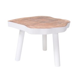 Stolik w kształcie pnia drewna L biały