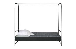 Łóżko BUNK metalowe czarne 120x200 cm