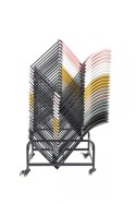 Wóżek metalowy SIENNA czarny na krzesła sztaplowane