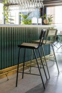 Wyższy stołek barowy retro JORT zielony