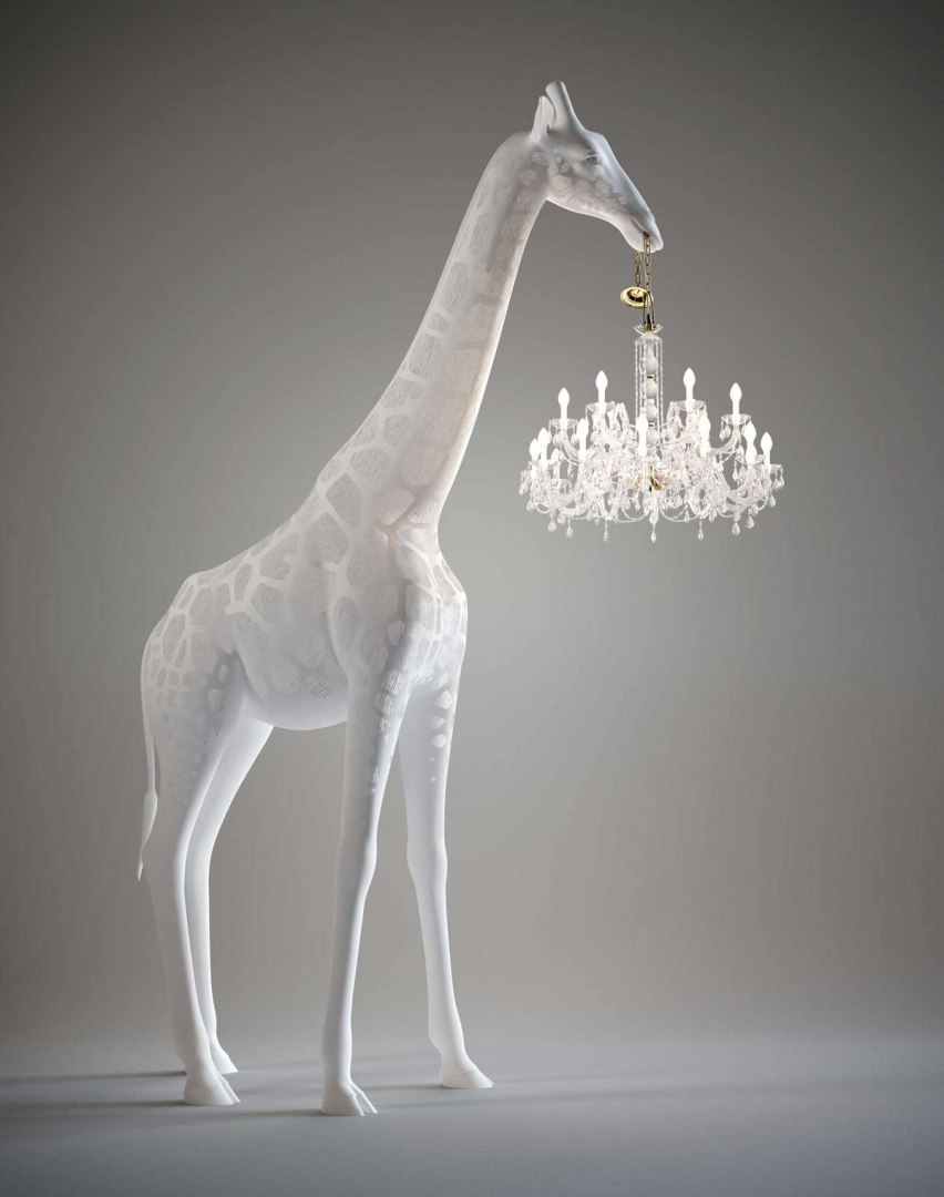 Lampa żyrafa biała do wnętrz XXL Giraffe in Love