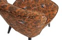 Fotel retro aksamitny rdzawy z ptasim motywem SARA