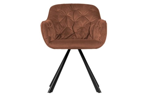 Krzesło tapicerowane aksamitne malinowe ELAINE