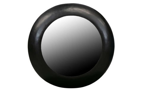 Okrągłe lustro w czarnej żelaznej ramie Wolf czarne Ø 75 cm