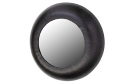 Okrągłe lustro w czarnej żelaznej ramie Wolf czarne Ø 50 cm