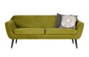 Sofa 3-osobowa welurowa oliwkowa ROCCO 187 cm