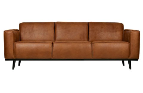 Sofa STATEMENT 3-osobowa 230 cm skóra+pes koniak